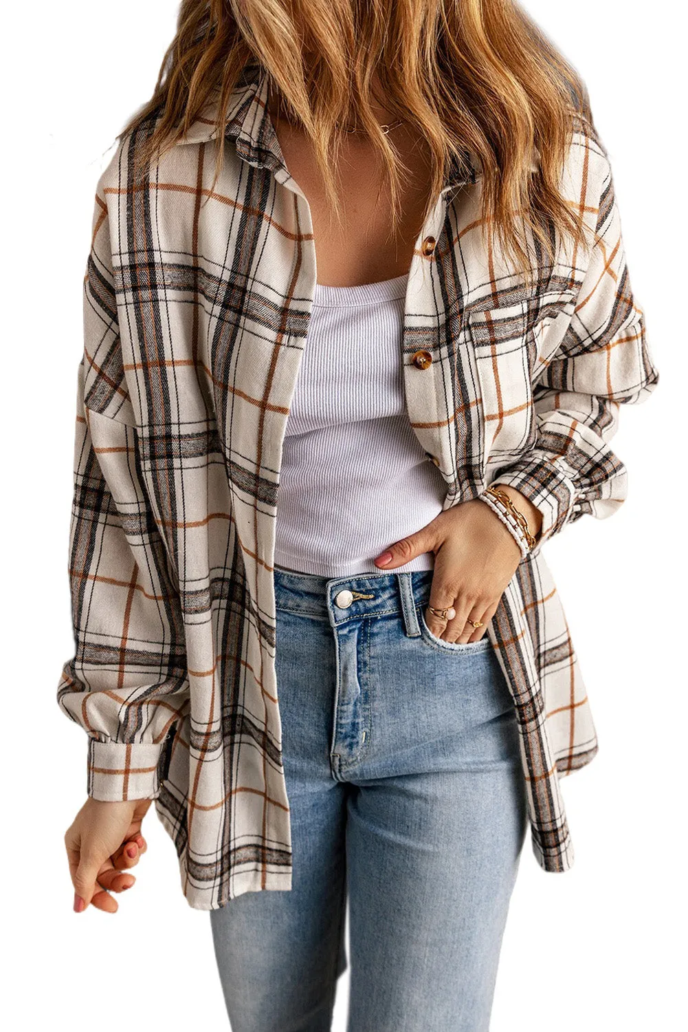 Oversized Plaid Pattern Shacket