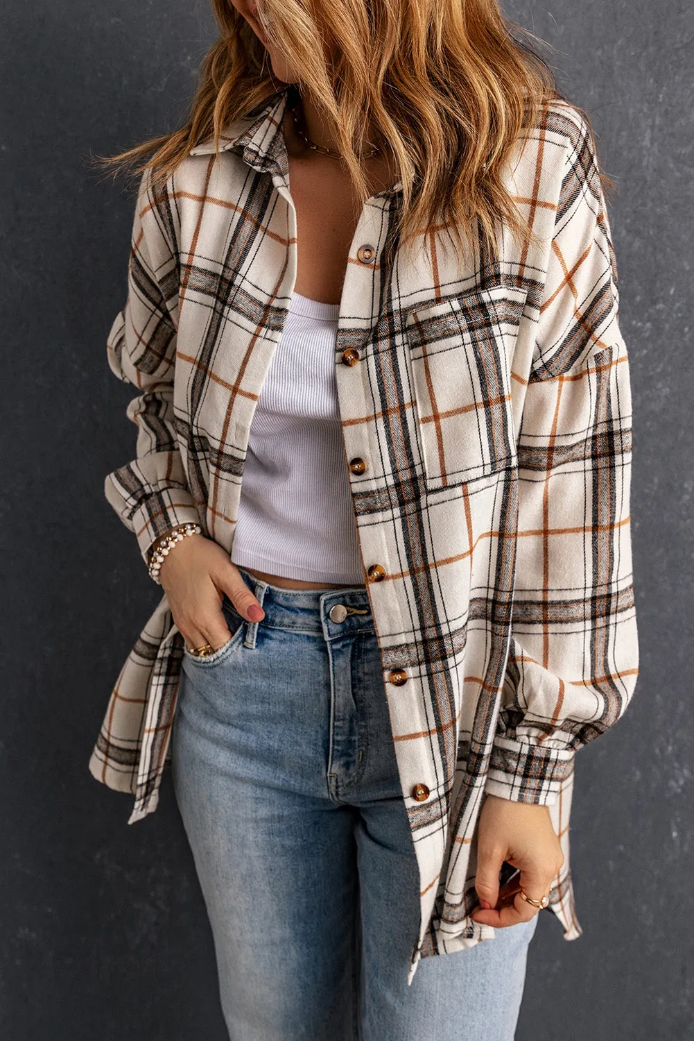 Oversized Plaid Pattern Shacket