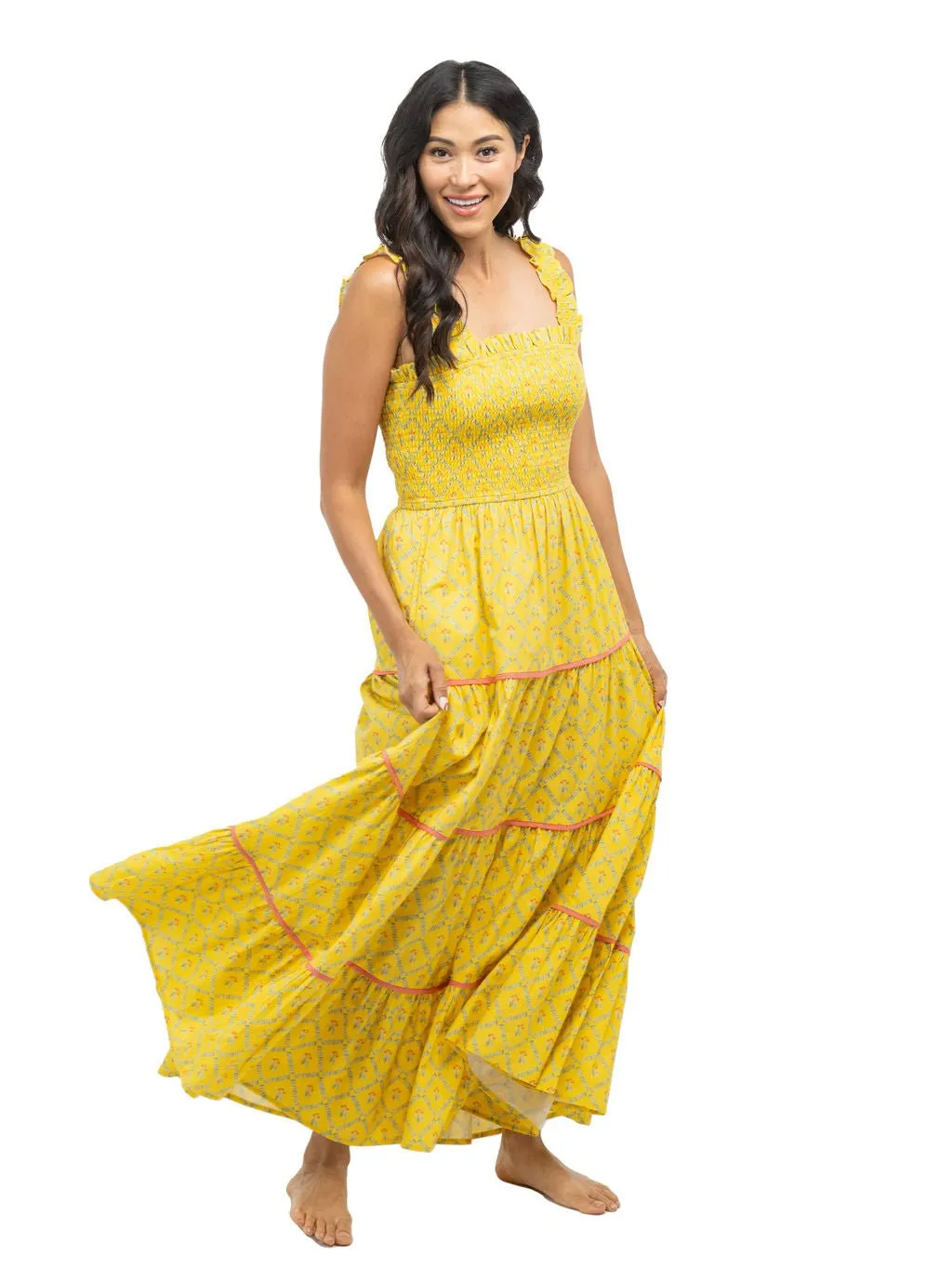 Page Maxi Dress | Marigold Trellis