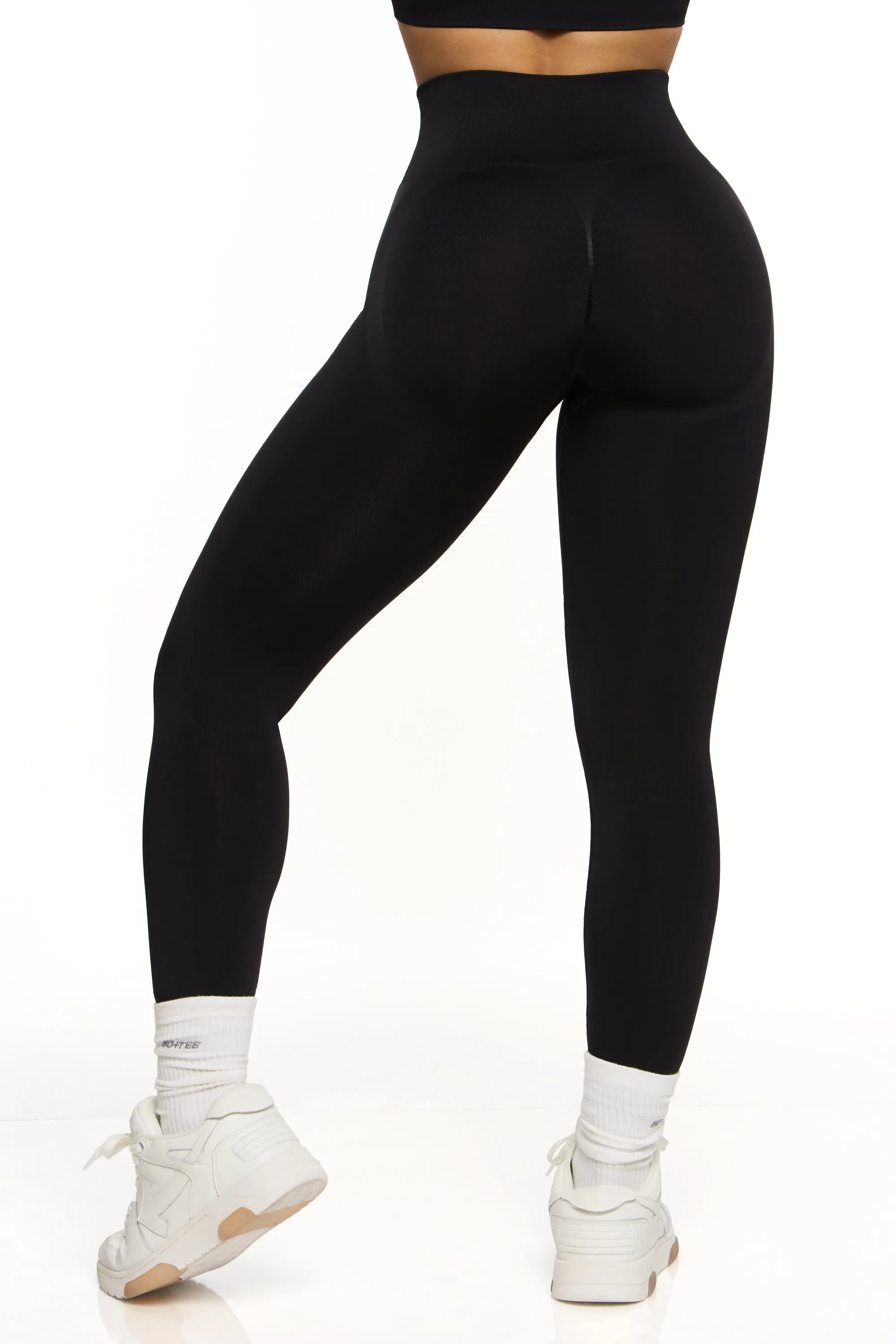 Petite High Waist Seamless Leggings in Black