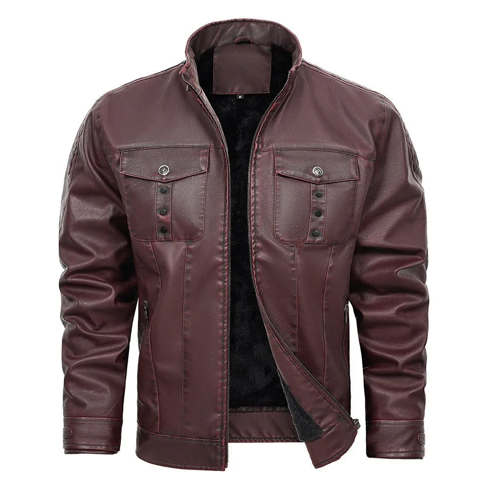 PU Leather Spring And Autumn Men's Jacket