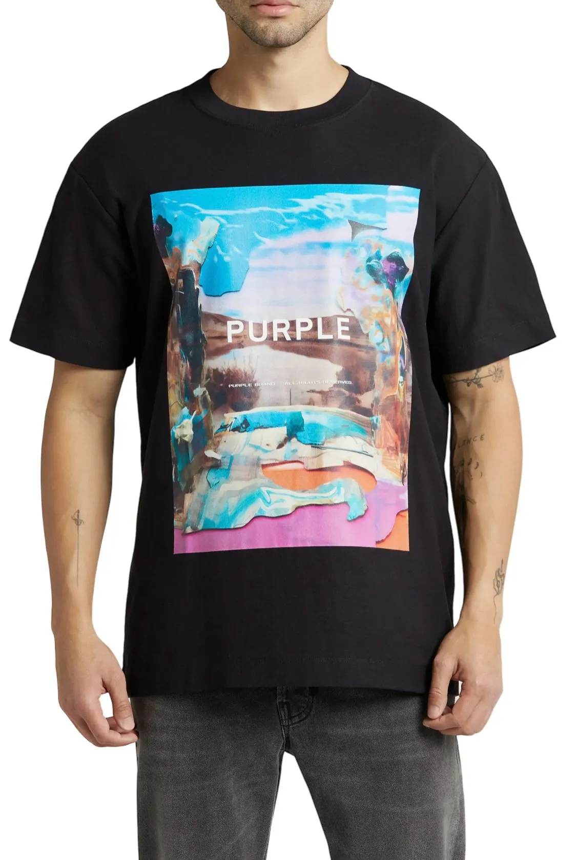 Purple Brand P104-TJWB Textured Jersey Ss Tee Black