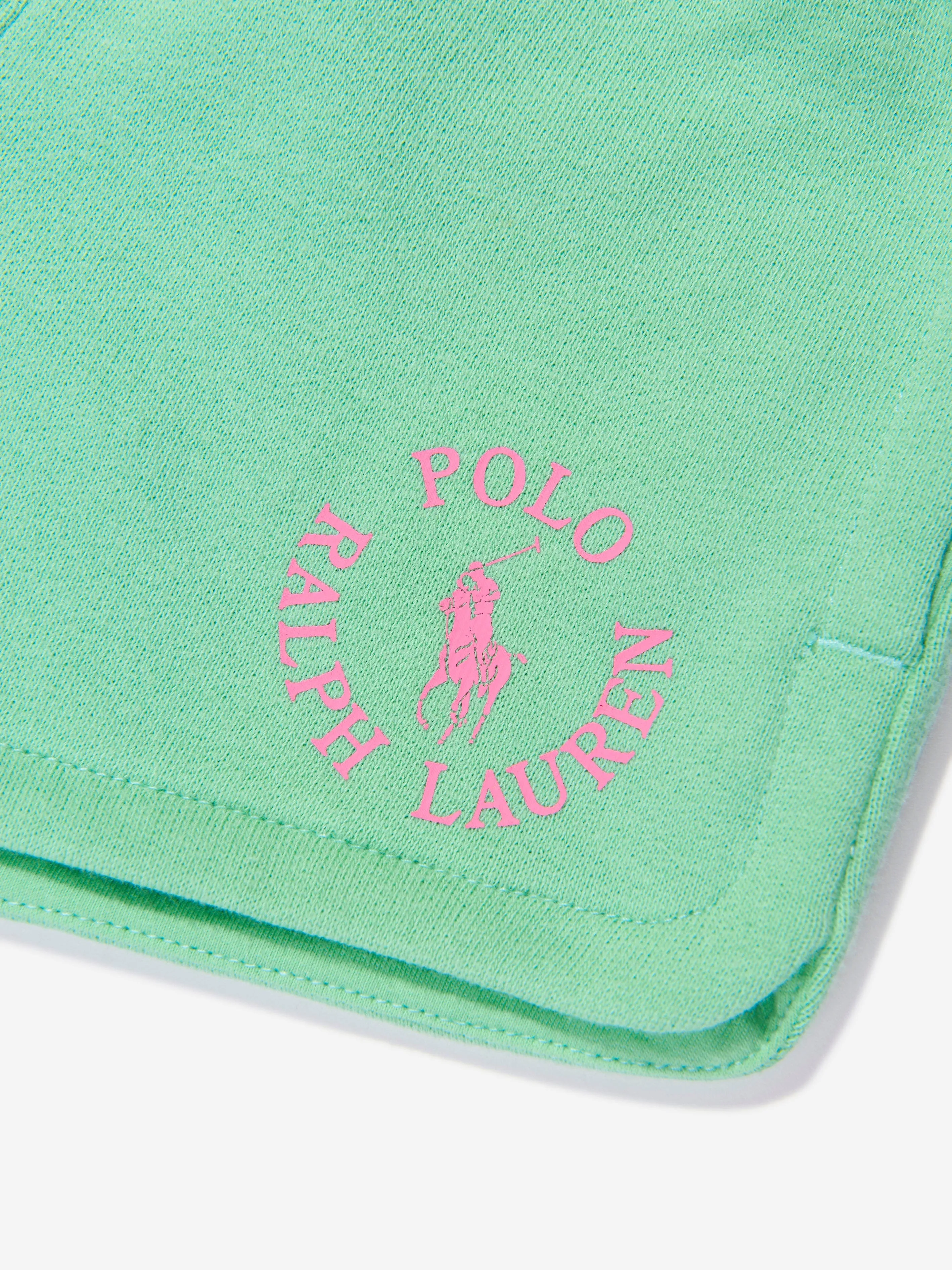 Ralph Lauren Girls Prepster Logo Shorts in Green