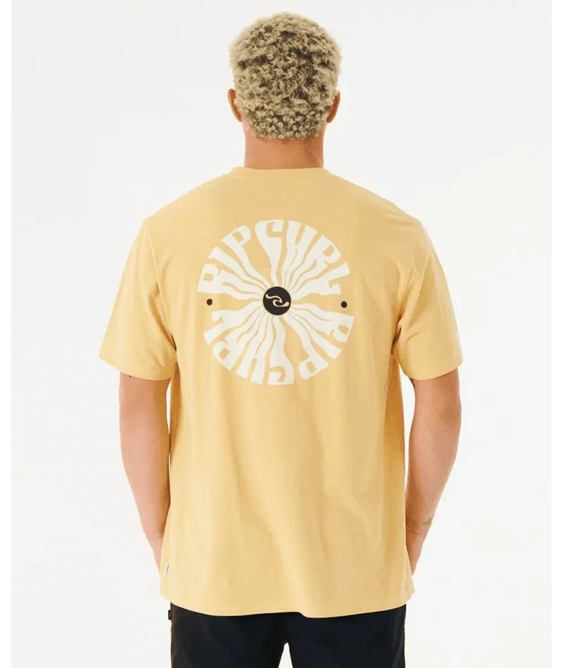 RIP CURL SWC Psyche Circles T-Shirt Washed Yellow