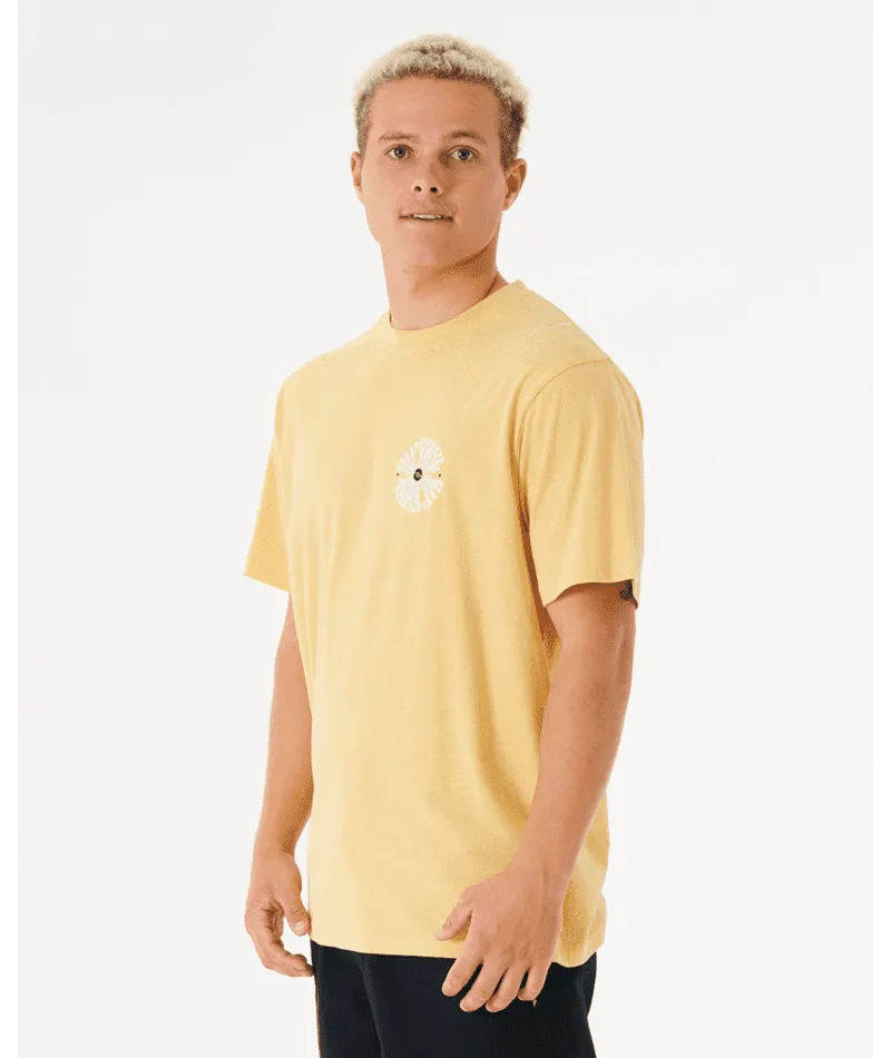 RIP CURL SWC Psyche Circles T-Shirt Washed Yellow