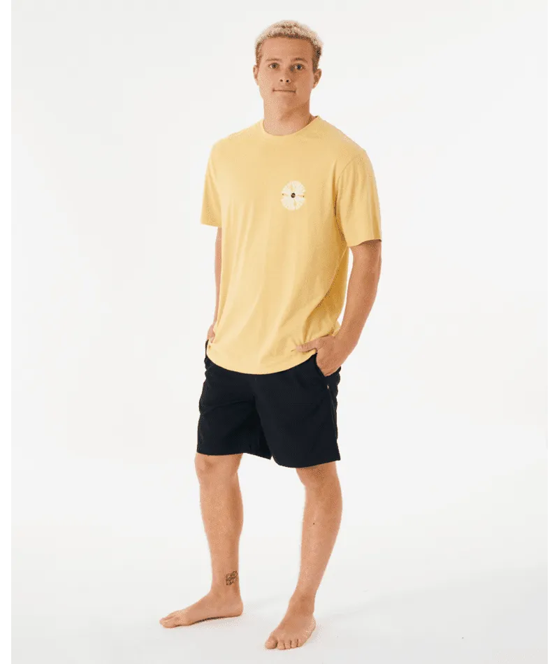 RIP CURL SWC Psyche Circles T-Shirt Washed Yellow