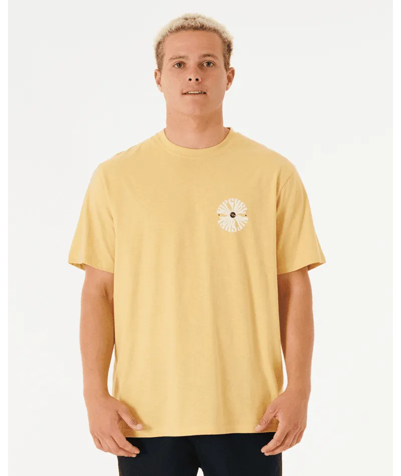 RIP CURL SWC Psyche Circles T-Shirt Washed Yellow