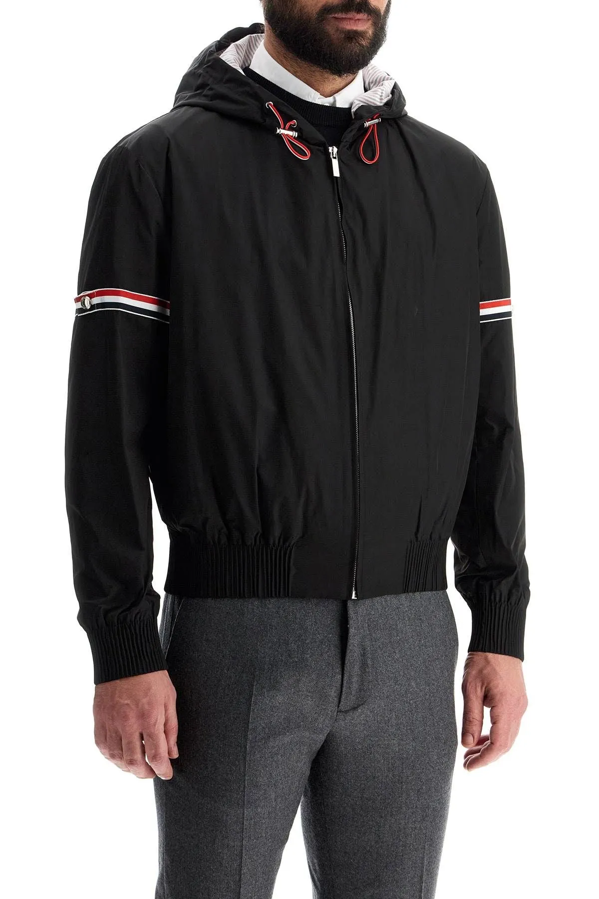 SHORT JACKET WITH TRICOLOR INSERTS