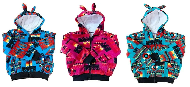 southwest style fleece kids jacket