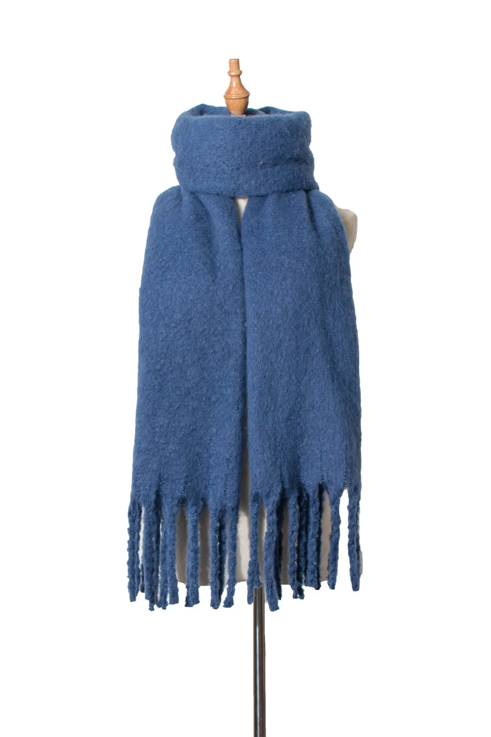 Tassel Fringe Scarf - Elegant Polyester Scarf for Women