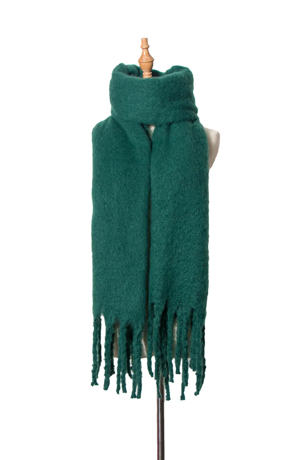 Tassel Fringe Scarf - Elegant Polyester Scarf for Women