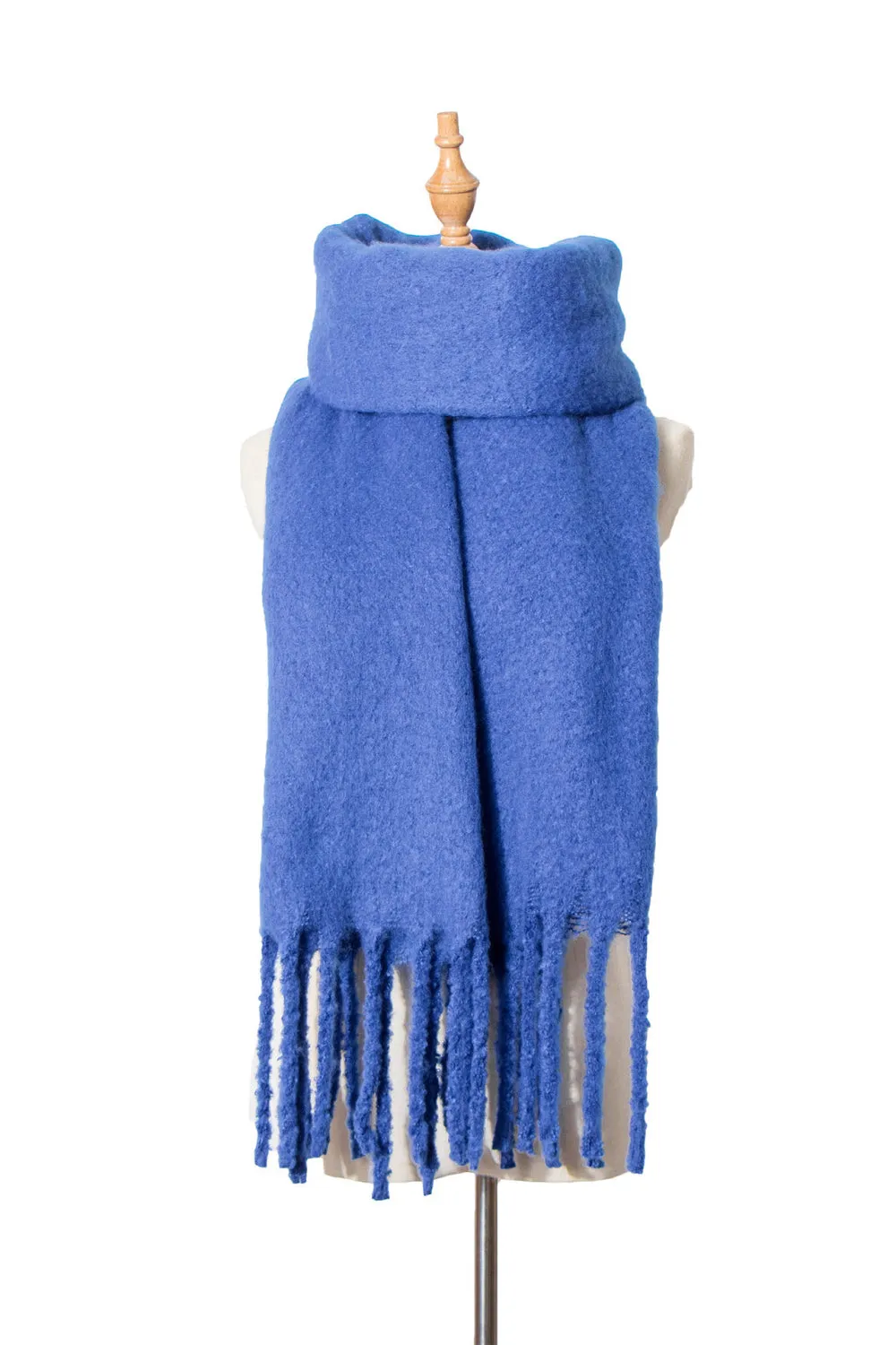 Tassel Fringe Scarf - Elegant Polyester Scarf for Women