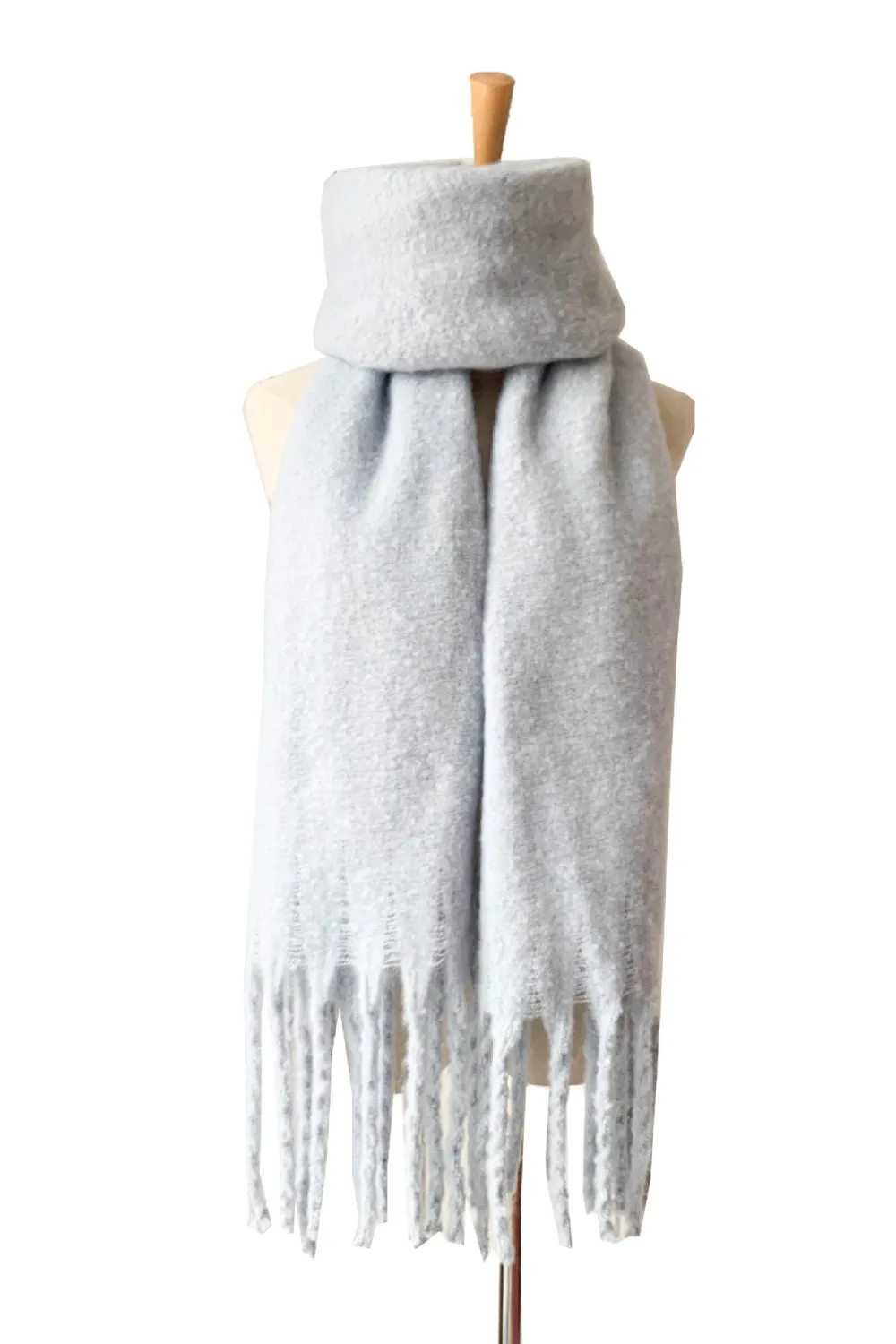 Tassel Fringe Scarf - Elegant Polyester Scarf for Women