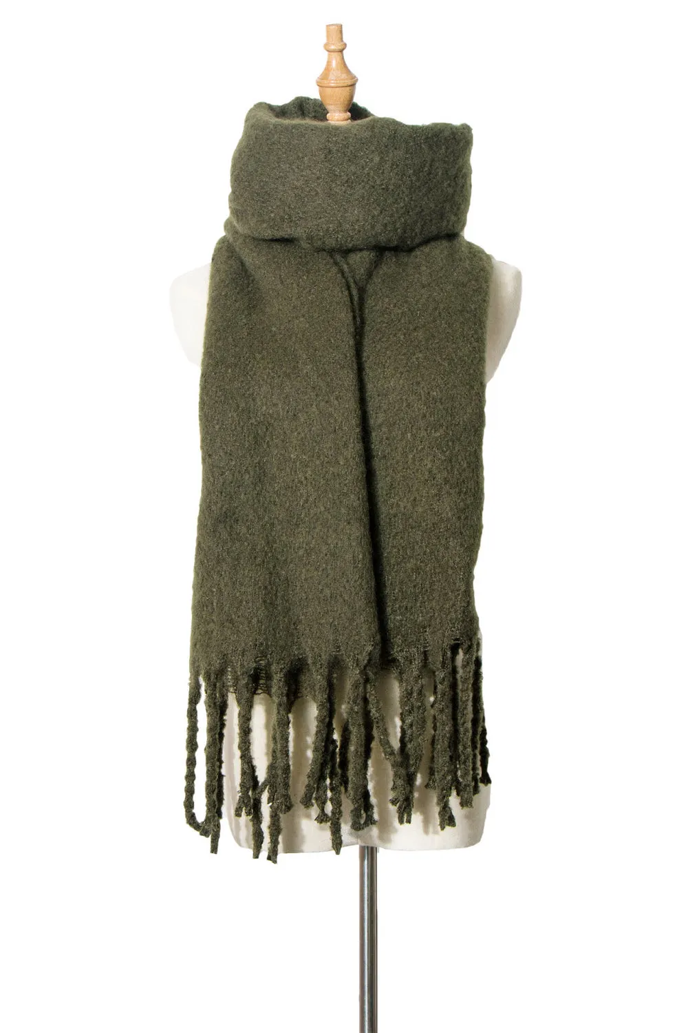 Tassel Fringe Scarf - Elegant Polyester Scarf for Women