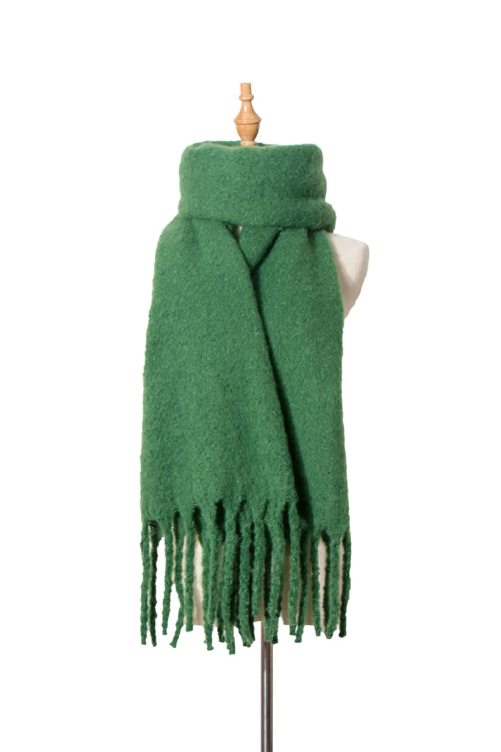 Tassel Fringe Scarf - Elegant Polyester Scarf for Women