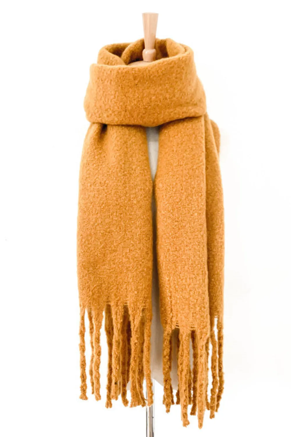 Tassel Fringe Scarf - Elegant Polyester Scarf for Women