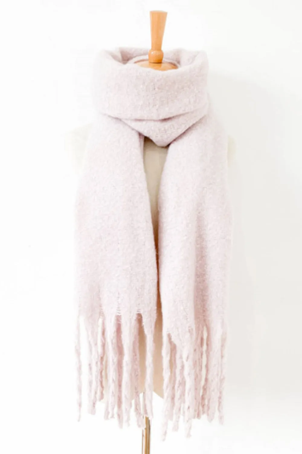 Tassel Fringe Scarf - Elegant Polyester Scarf for Women