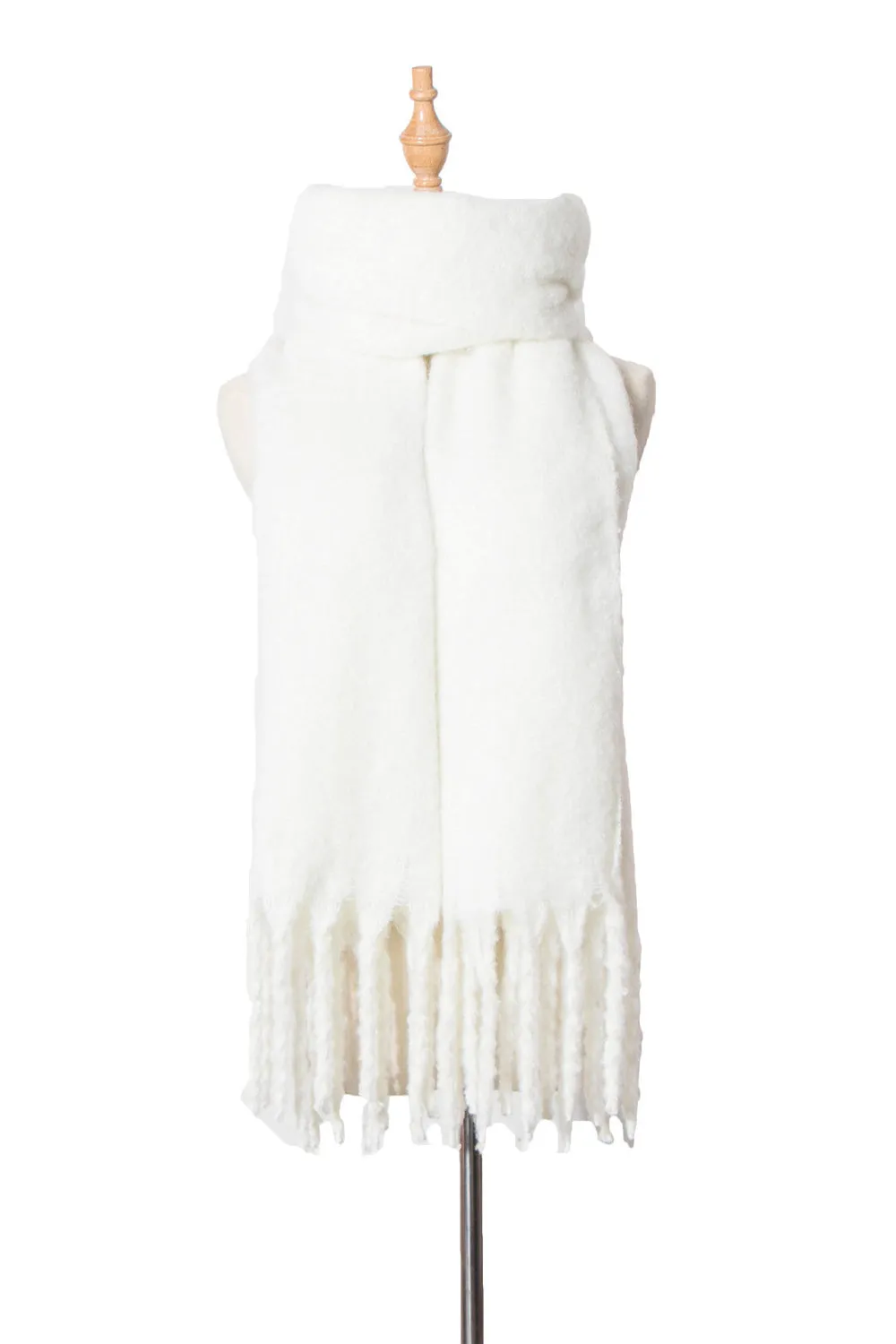 Tassel Fringe Scarf - Elegant Polyester Scarf for Women