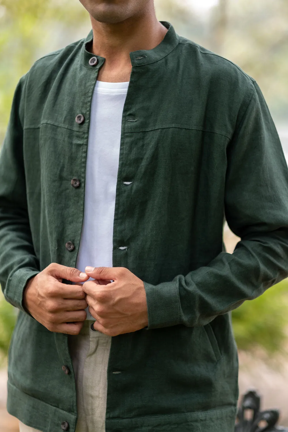 The Linen Buttondown Jacket