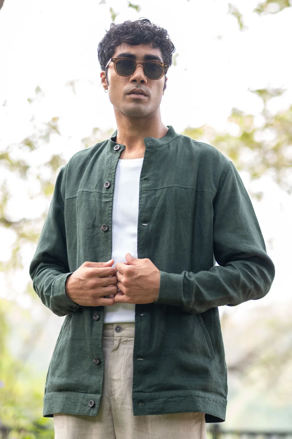 The Linen Buttondown Jacket