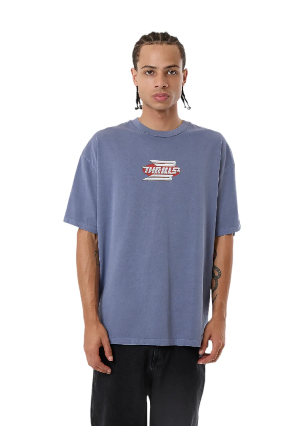 THRILLS - Chrome Steadfast Merch Fit Tee - Folkstone Grey