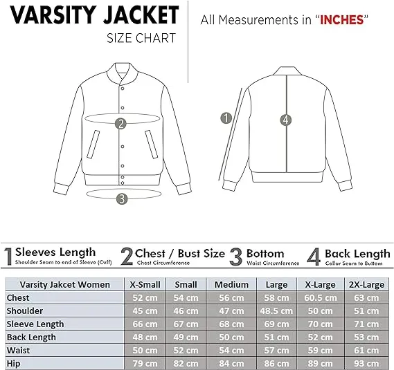 Warrior Gears Cropped Varsity Jacket Women - Premium Quality Leather and Wool Baseball Letterman Jacket for Women's, Long Sleeve - Red Wool Body and White Leather Sleeves