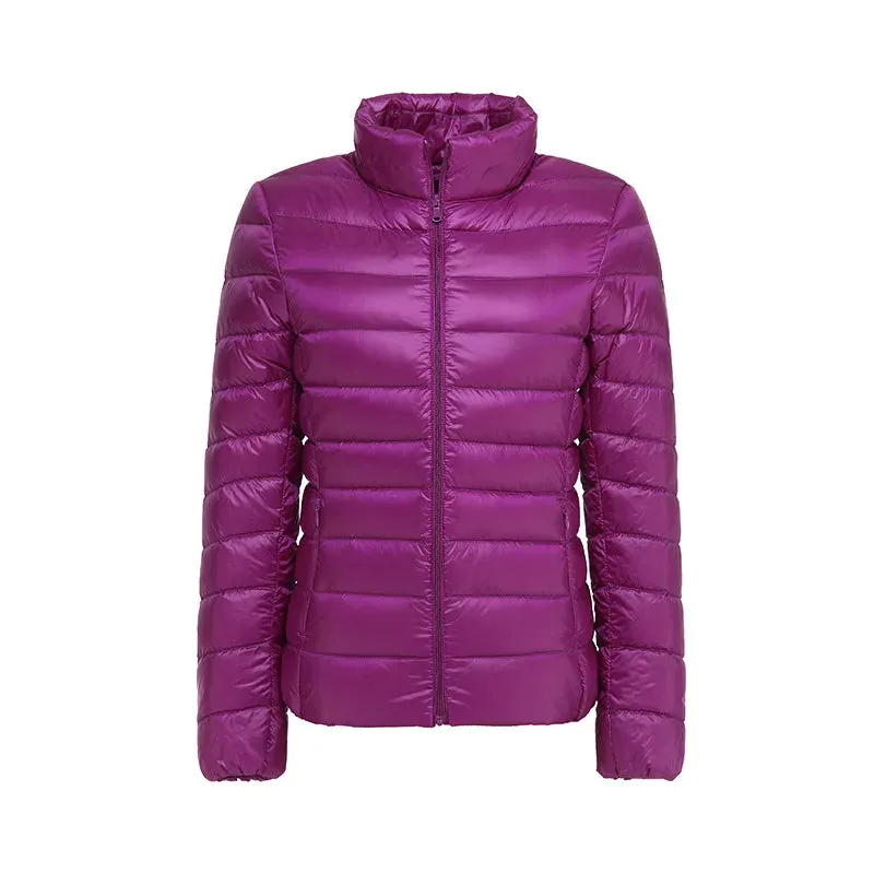 Winter Portable Standing Collar Down Jacket Women’s Thin Warm Versatile Coat