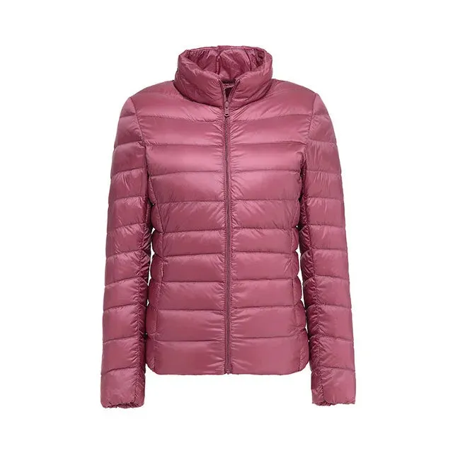 Winter Portable Standing Collar Down Jacket Women’s Thin Warm Versatile Coat