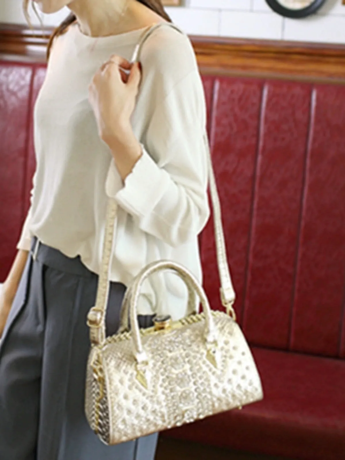 Women's Bag Stylish Fashion Diamond Shoulder Doctor Bag