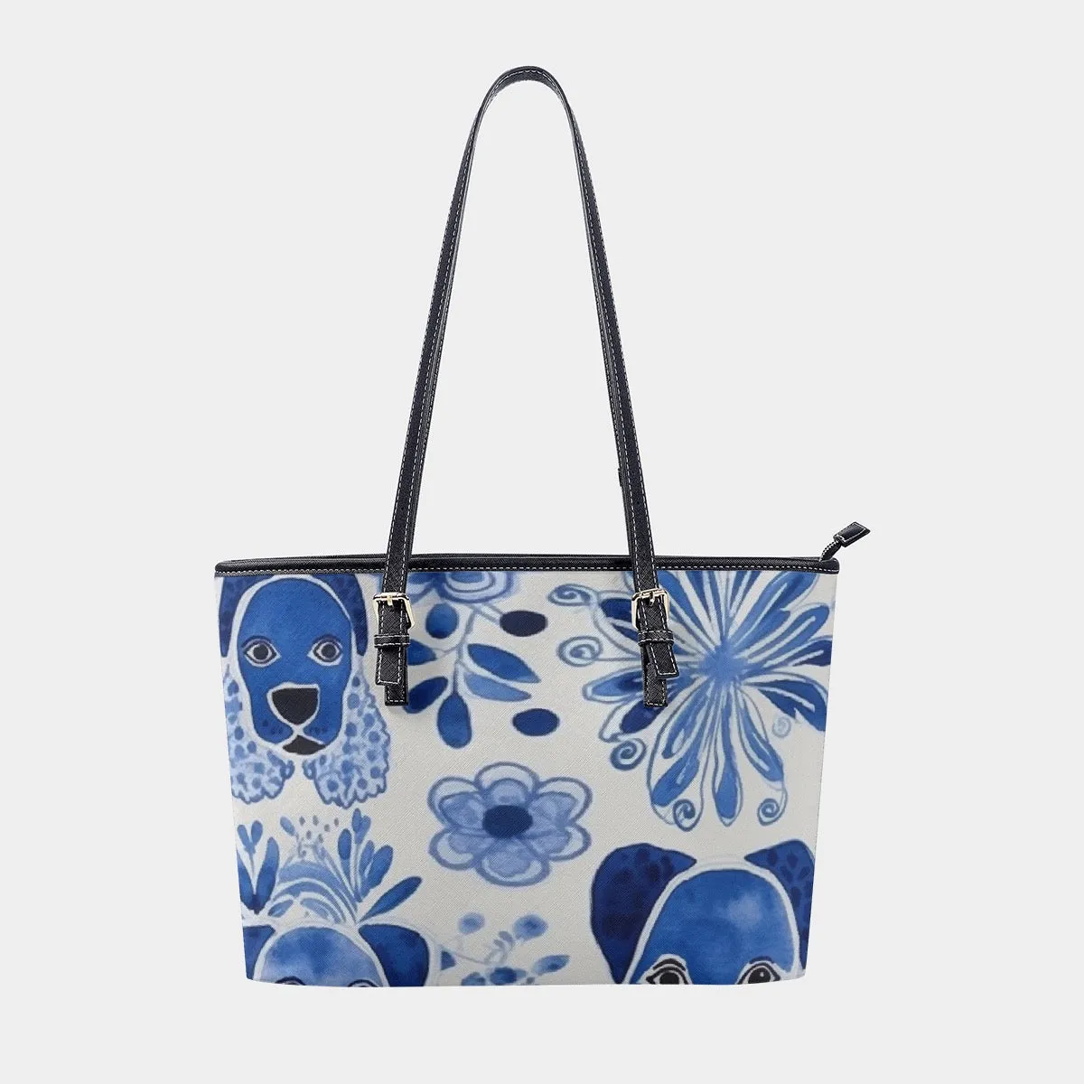 Women's Tote Bag | PU 312 blue flowers, print